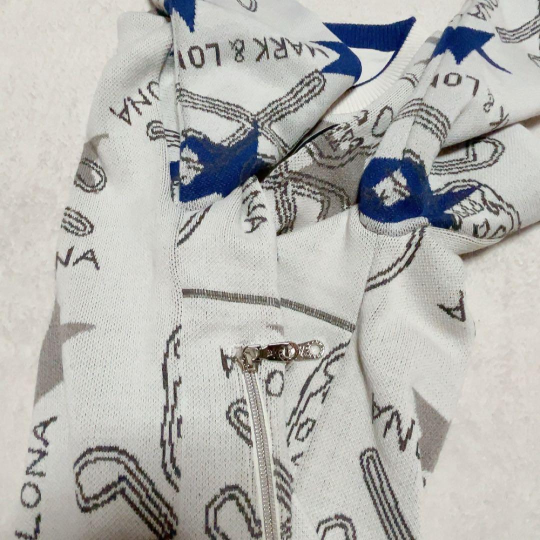 極美品　近年　マークアンドロナ　ニット　裏地付　防風　スニード　スター　星　総柄