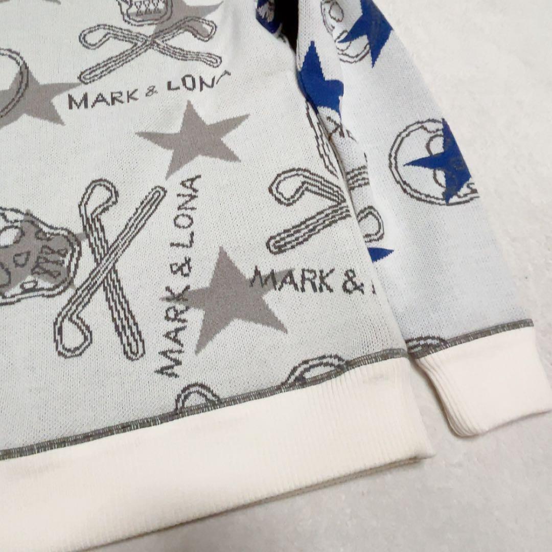 極美品　近年　マークアンドロナ　ニット　裏地付　防風　スニード　スター　星　総柄