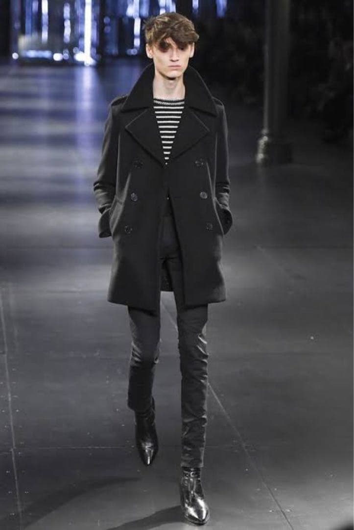 SAINT LAURENT ブラック ピーコート