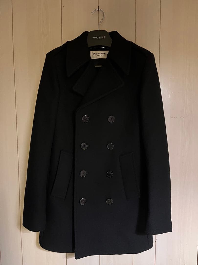 SAINT LAURENT ブラック ピーコート