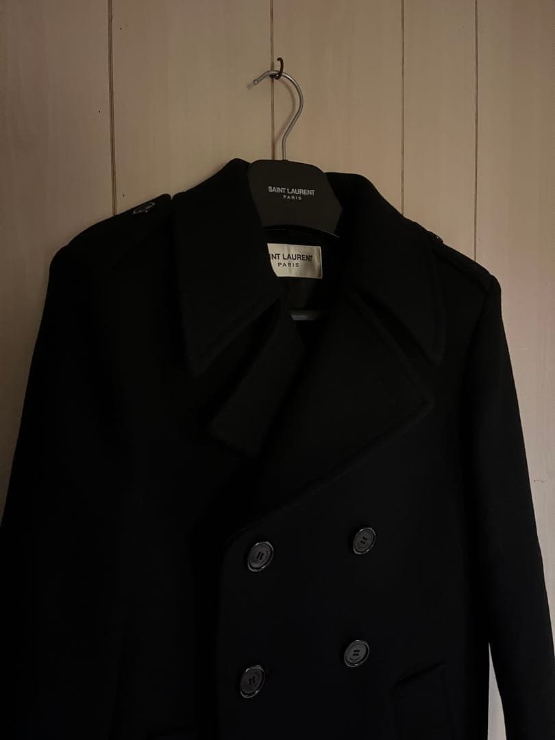 SAINT LAURENT ブラック ピーコート