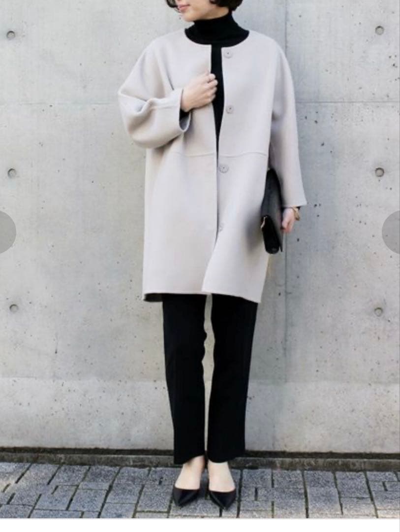 Deuxieme Classeリバーノーカラーコート