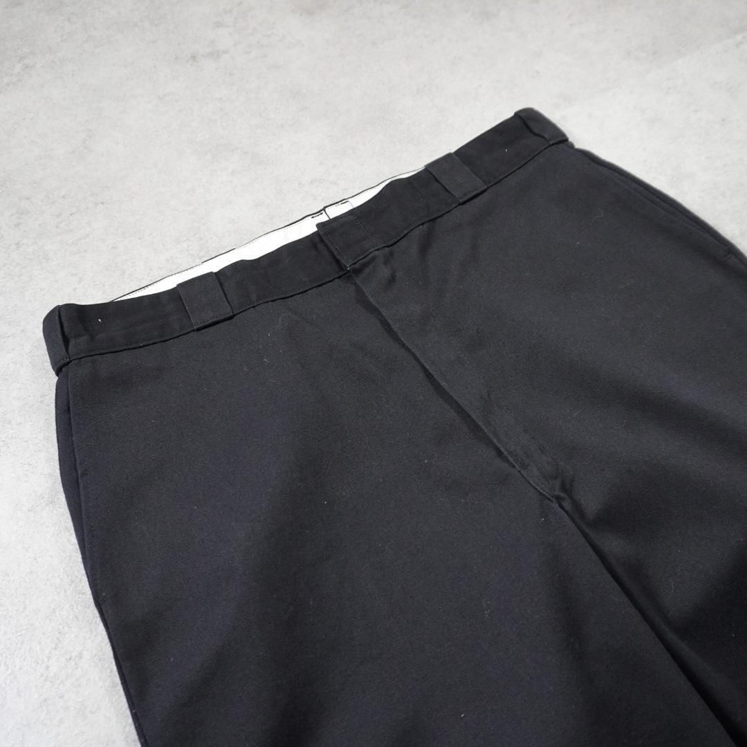 90sUSA製 Dickies 874 ワークパンツ タロンジップ ブラック古着
