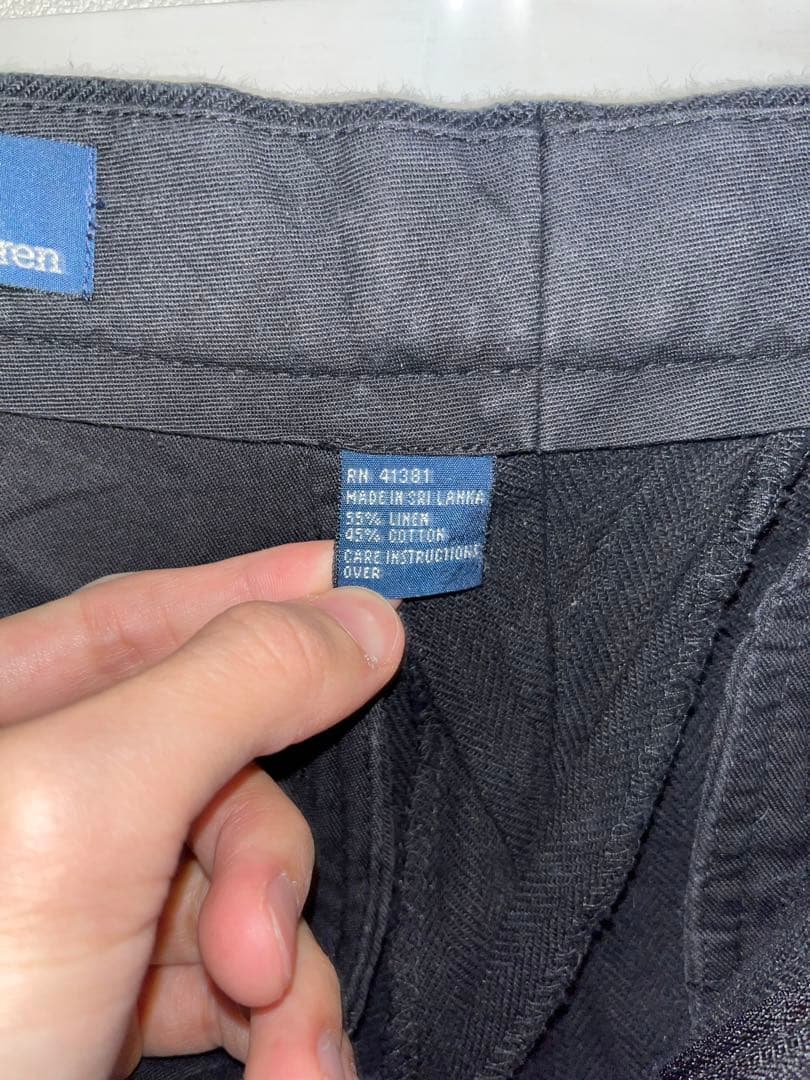 polo by Ralph Lauren ヘリンボーンコットンリネンスラックス