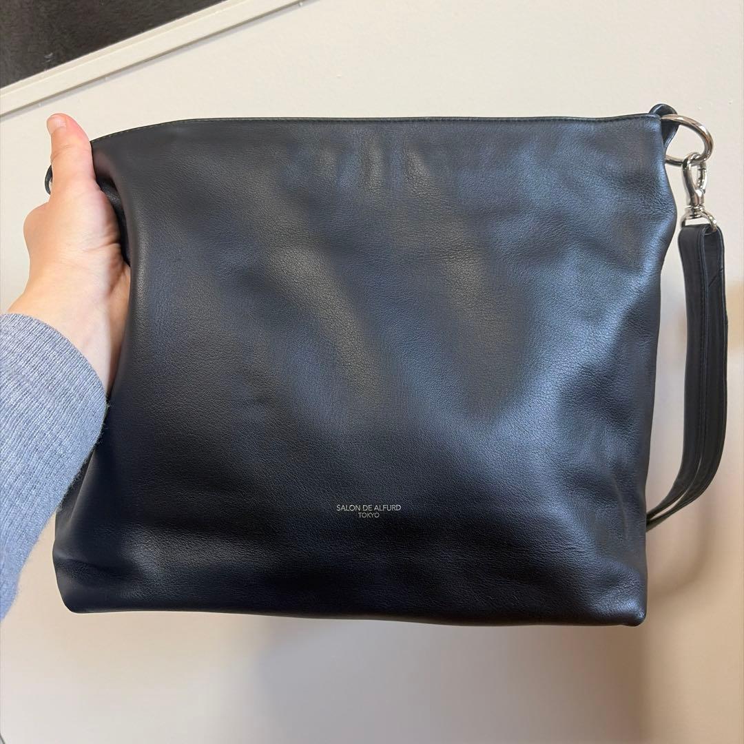 【美品】SALON DE ALFURD レザー　ショルダーバッグ　2way 黒
