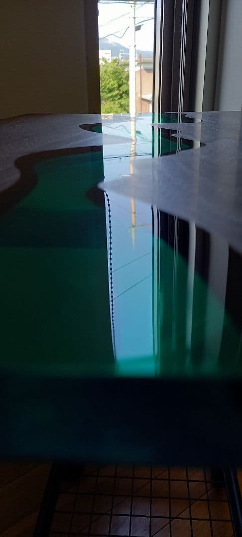 リバーテーブル　レジンテーブル　サイドテーブル　キッチンワゴン　キャスター付き