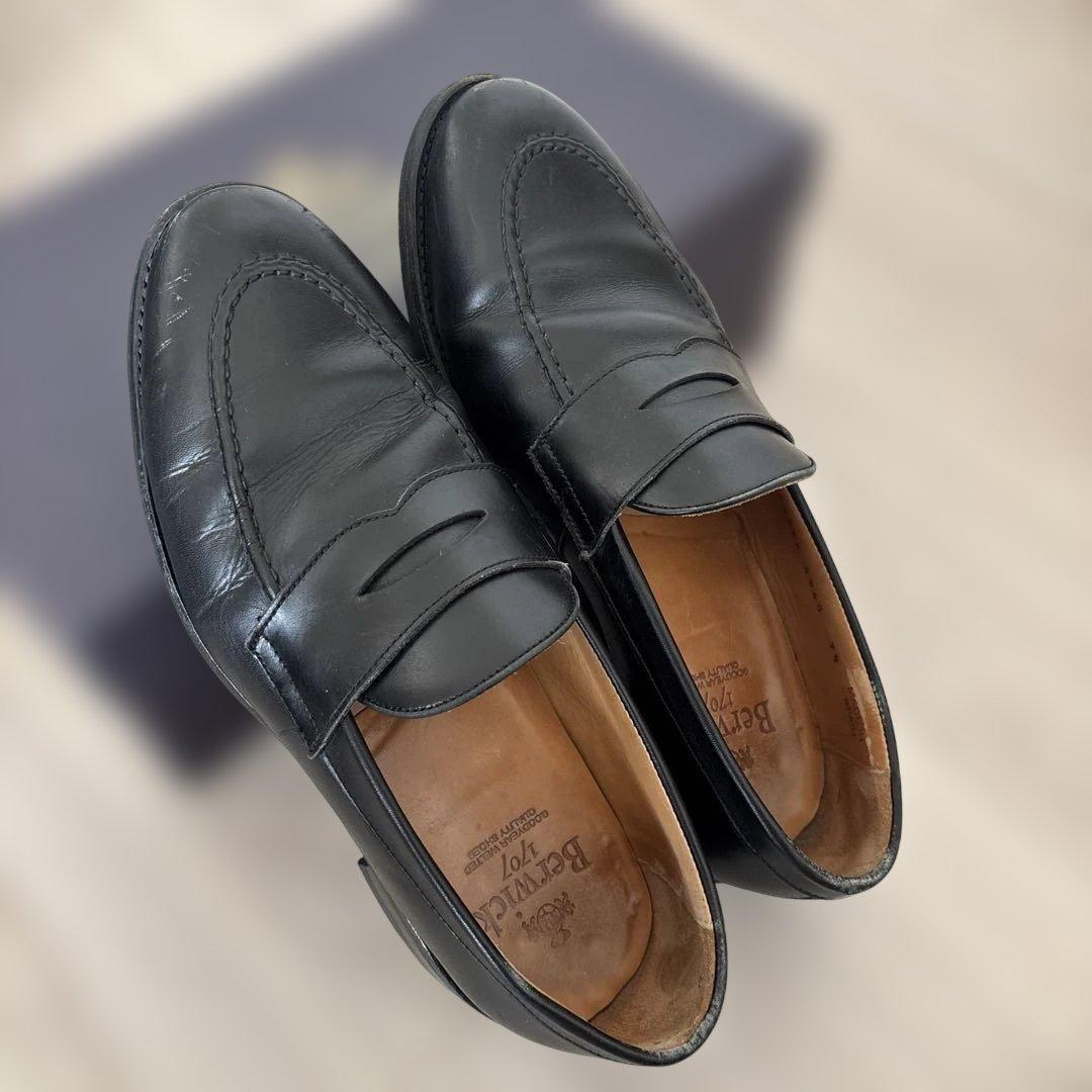 Berwick ブラック ローファー 保存袋付き　サイズ7.5