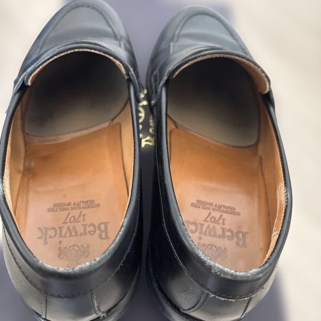 Berwick ブラック ローファー 保存袋付き　サイズ7.5