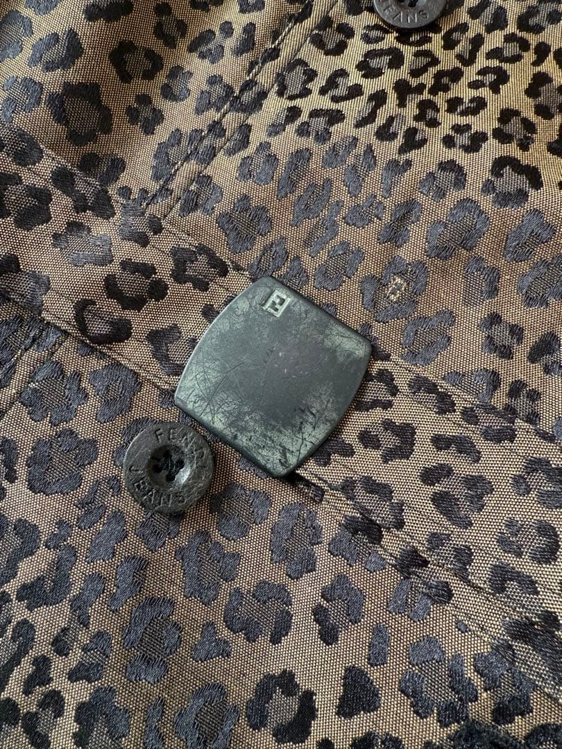 フェンディ トレンチコート　ロング　レオパード　タグつき