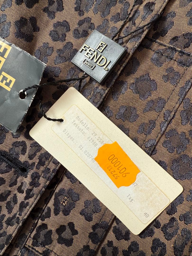 フェンディ トレンチコート　ロング　レオパード　タグつき