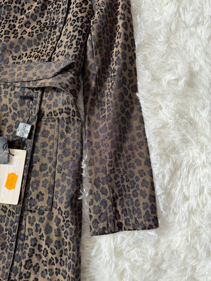 フェンディ トレンチコート　ロング　レオパード　タグつき