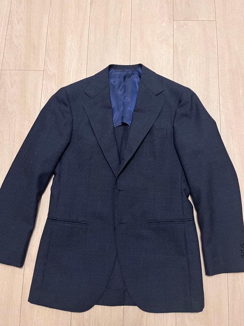 BEAMS F ウール ダークブルー ビ スーツ セット 44