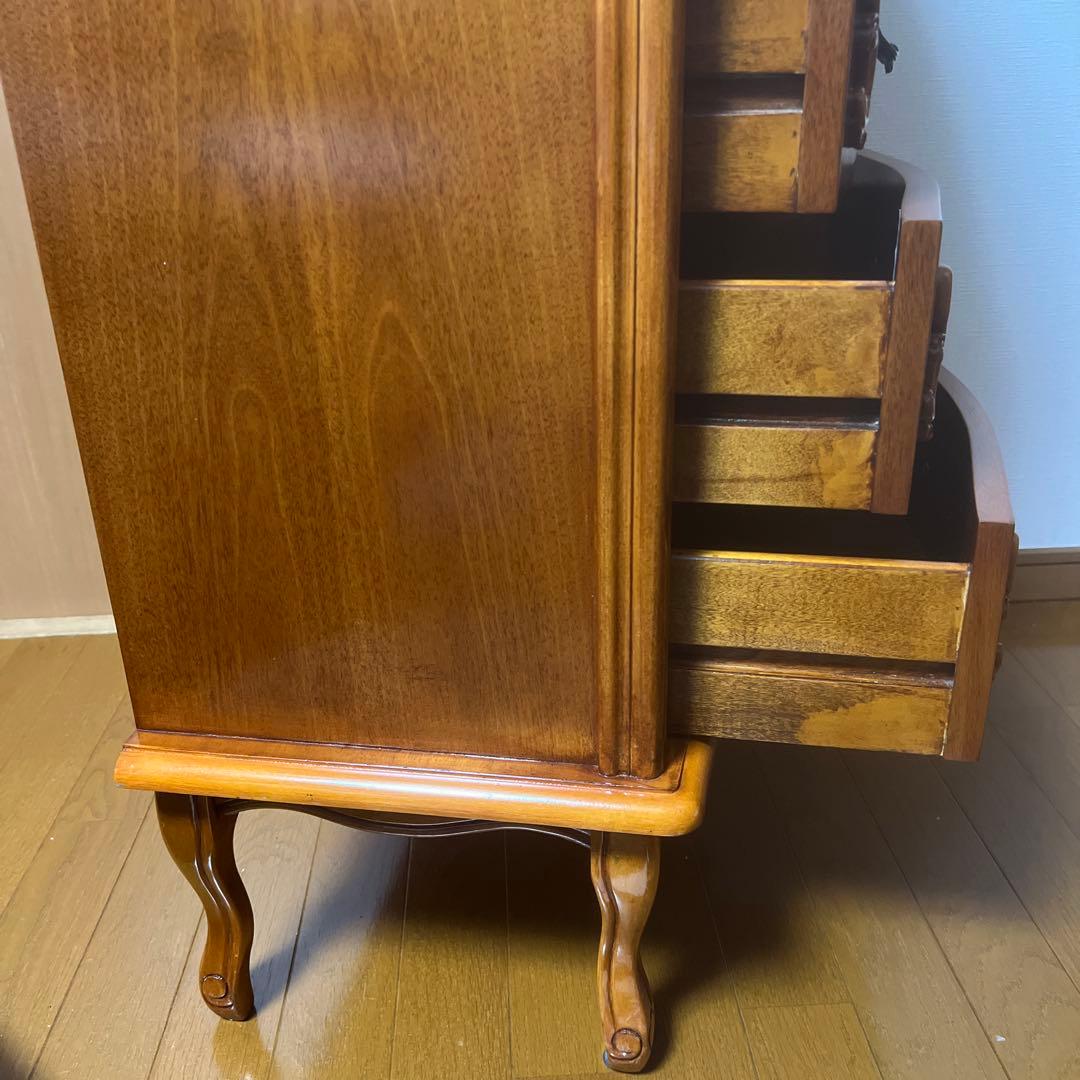 アンティーク風電話台キャビネット