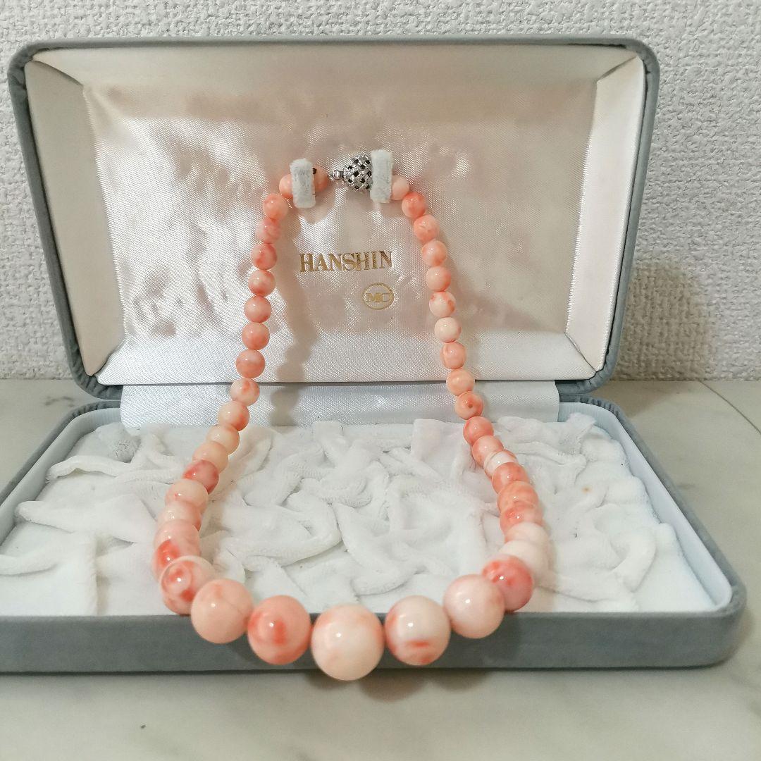 珊瑚、サンゴ、コーラル、ネックレスネックレス14.1mm、重约62.5g