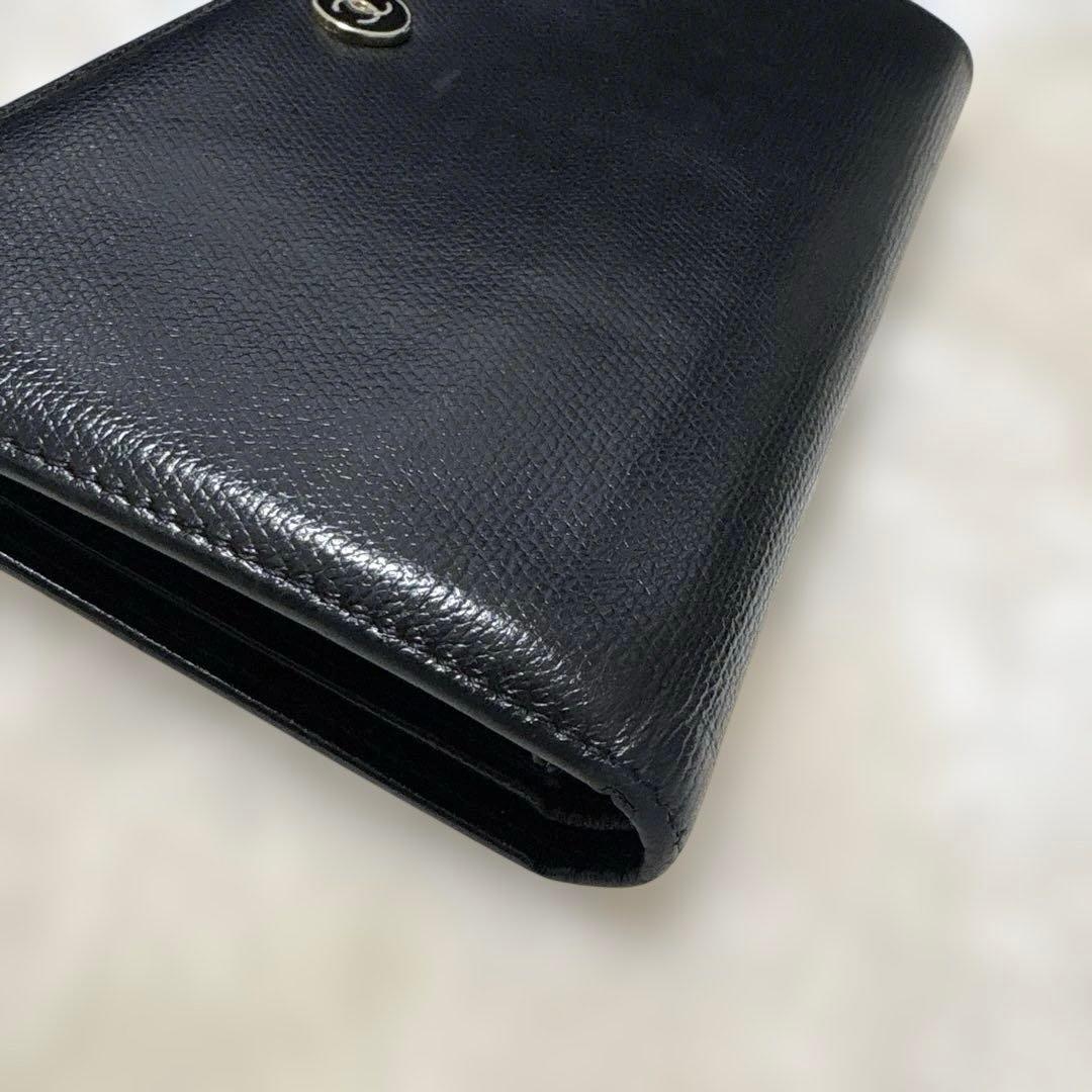 CHANEL 二つ折り長財布 ブラック ココマーク