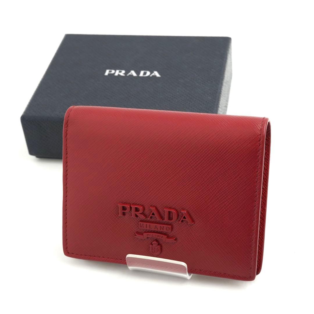 ✨未使用に近い✨　PRADA ミニ財布　サフィアーノレザー　サフィアーノ　レッド