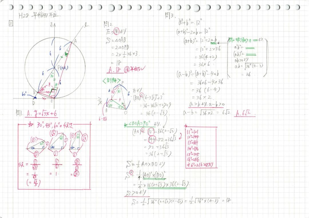 今だけ割引 塾講師オリジナル数学解説 早大本庄 高校入試 過去問 1984-25
