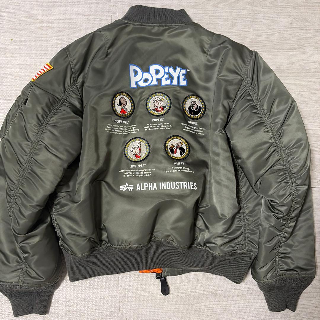 W*p様 アルファ×ポパイ コラボ MA-1 パッチ/ワッペン/刺繍 L