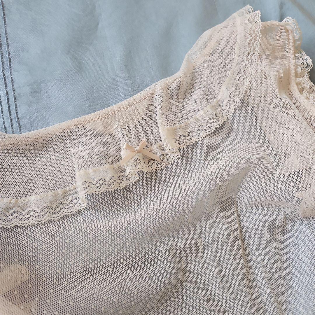 ★ピンクハウス★❤️ドットチュールベスト✨レースがたっぷり✨キナリ