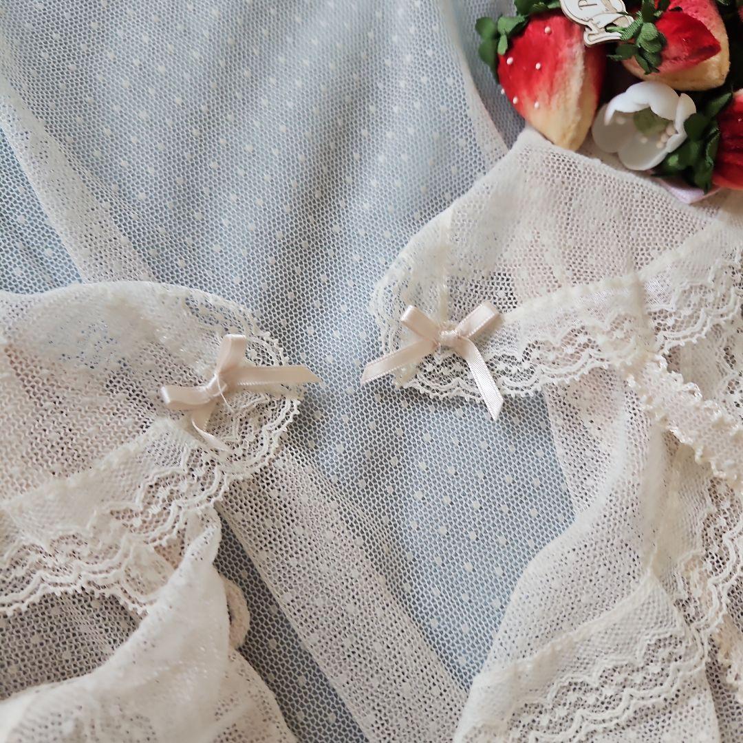 ★ピンクハウス★❤️ドットチュールベスト✨レースがたっぷり✨キナリ