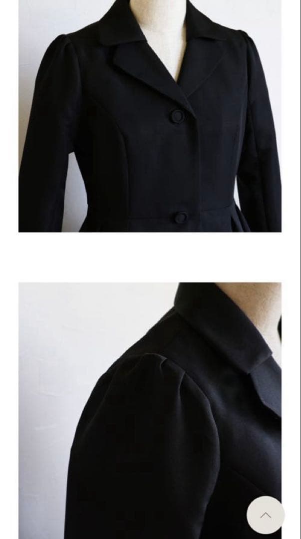 新品　ジョリーミニョン　グログランタフタ エレガント チェスターコート36 黒