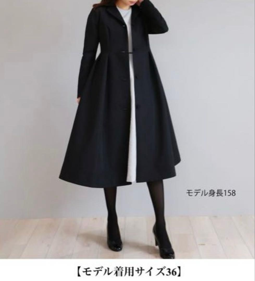 新品　ジョリーミニョン　グログランタフタ エレガント チェスターコート36 黒