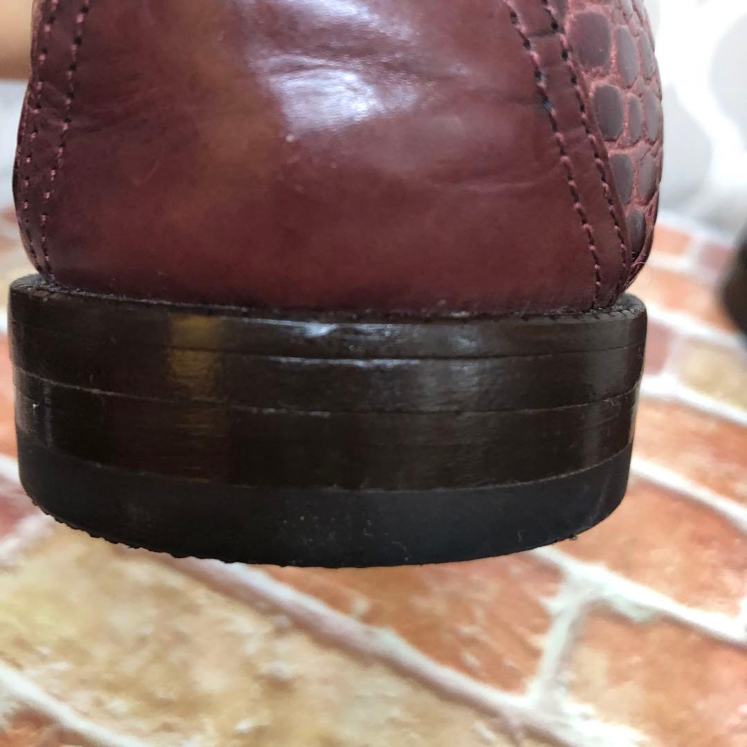 エトロ　クロコダイル風レザー タッセル付きローファー