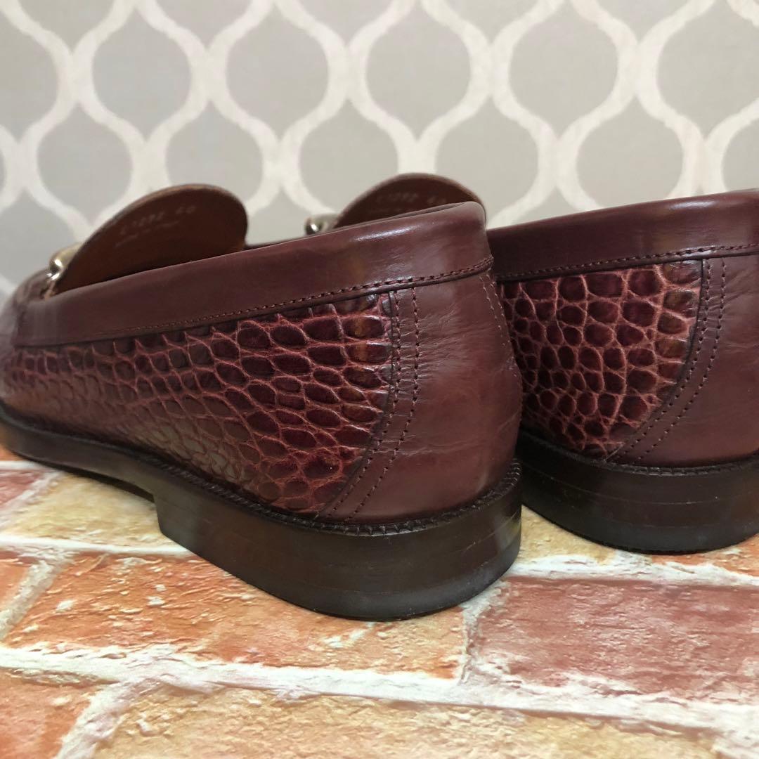 エトロ　クロコダイル風レザー タッセル付きローファー