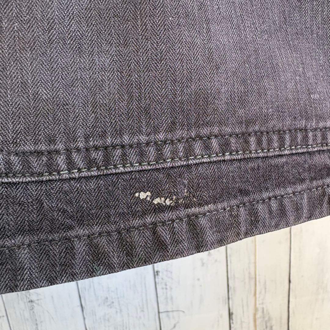 60s 70s フランス軍 ヘリンボーン カバーオール ワークジャケット 黒 M