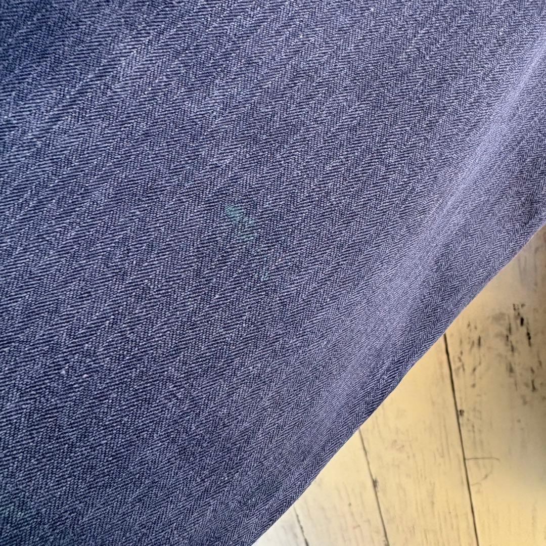 60s 70s フランス軍 ヘリンボーン カバーオール ワークジャケット 黒 M