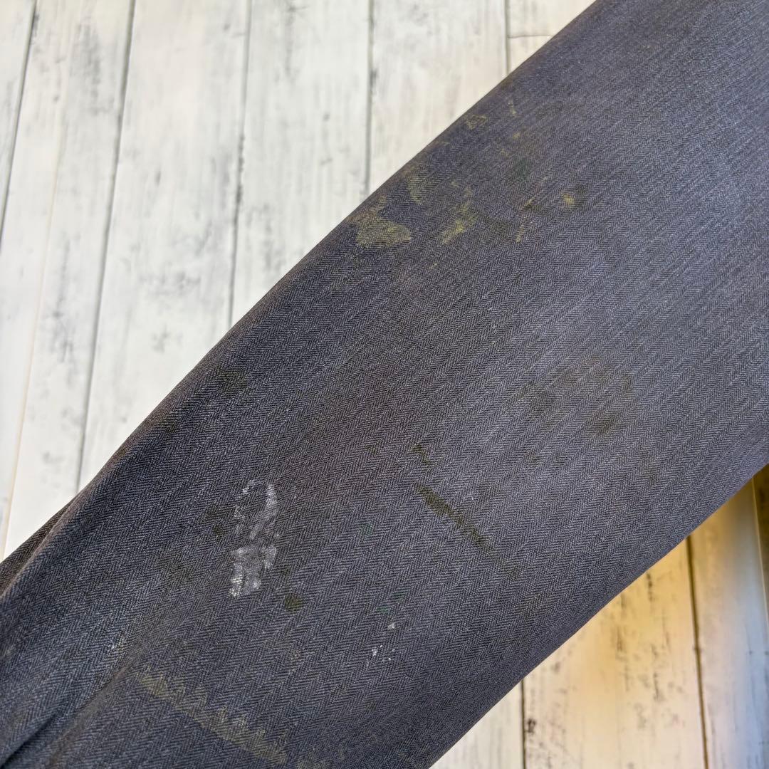 60s 70s フランス軍 ヘリンボーン カバーオール ワークジャケット 黒 M