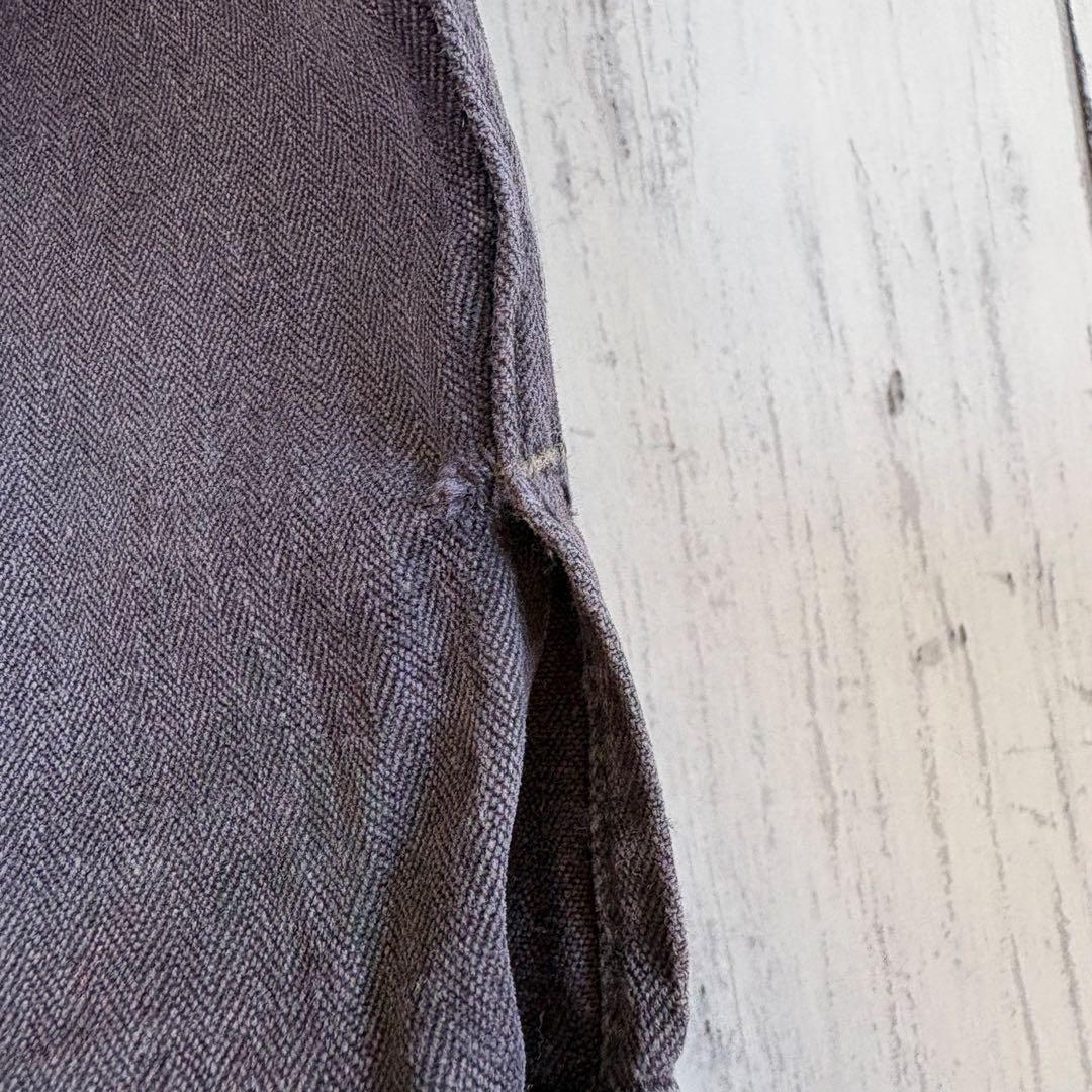 60s 70s フランス軍 ヘリンボーン カバーオール ワークジャケット 黒 M