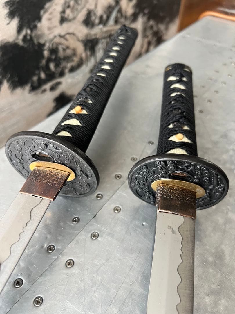 日本刀 2本セット 黒色 模造刀 大小セット