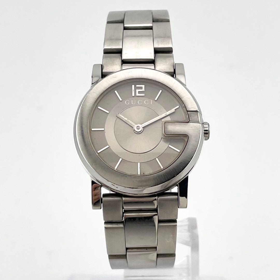 【稼働/新品電池】GUCCI グッチ　Gラウンド　腕時計　シルバー　レディース