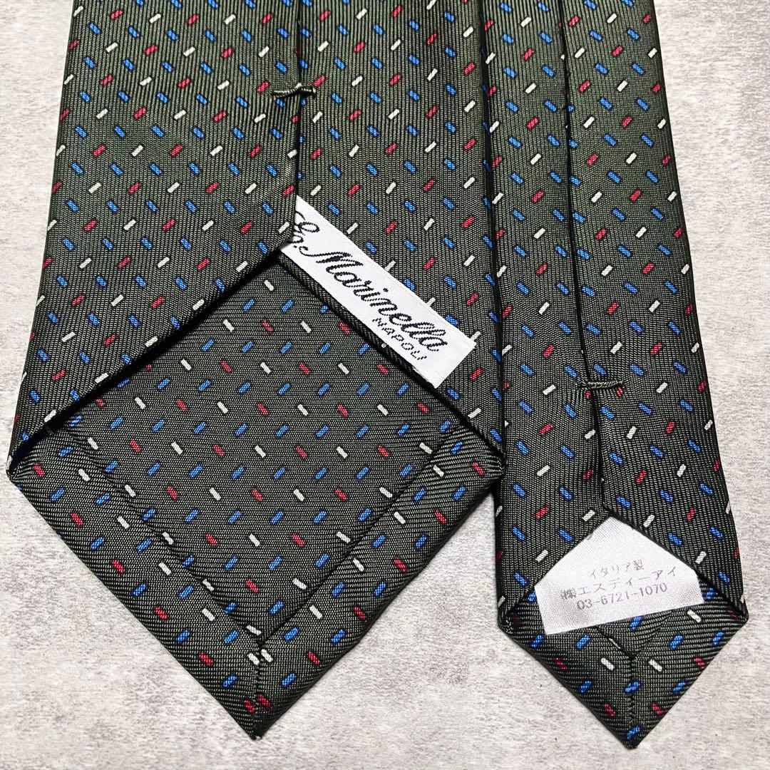 【極美品】　マリネッラ　ネクタイ　シルク　総柄　小紋柄　イタリア製　高級　ナポリ
