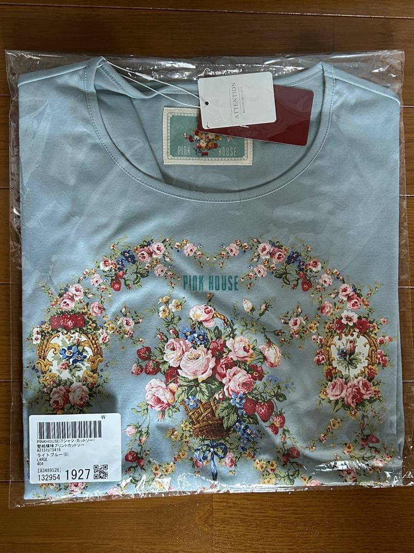 ピンクハウス　壁紙模様プリントカットソー