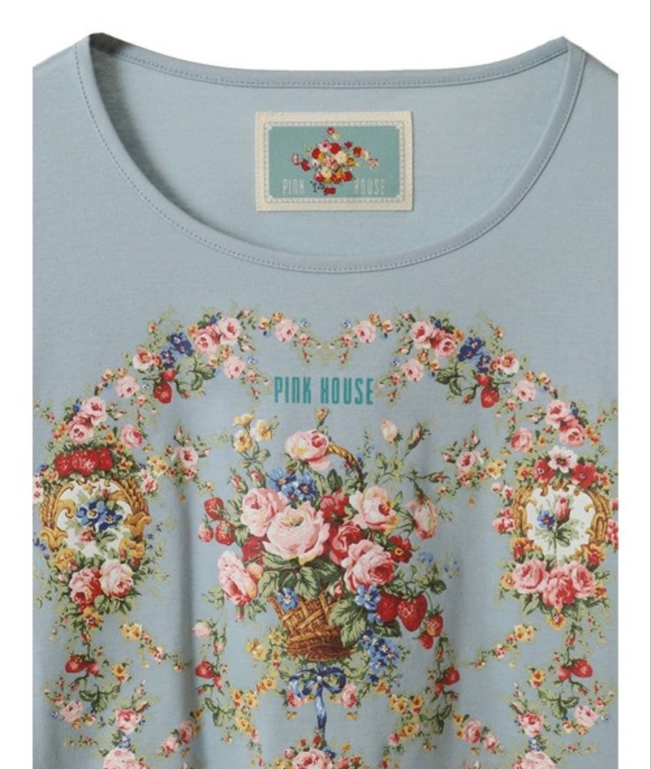 ピンクハウス　壁紙模様プリントカットソー