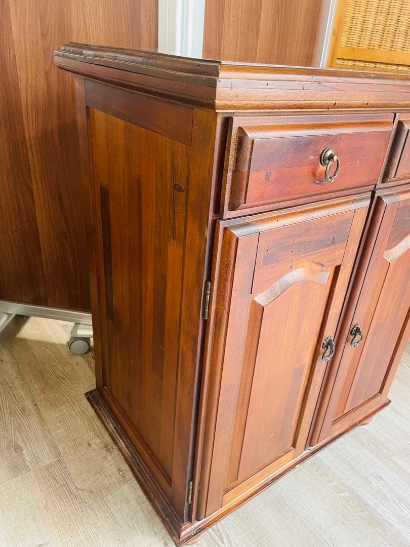 象嵌　木製 キャビネット サイドボード アンティーク調 レトロ 収納棚