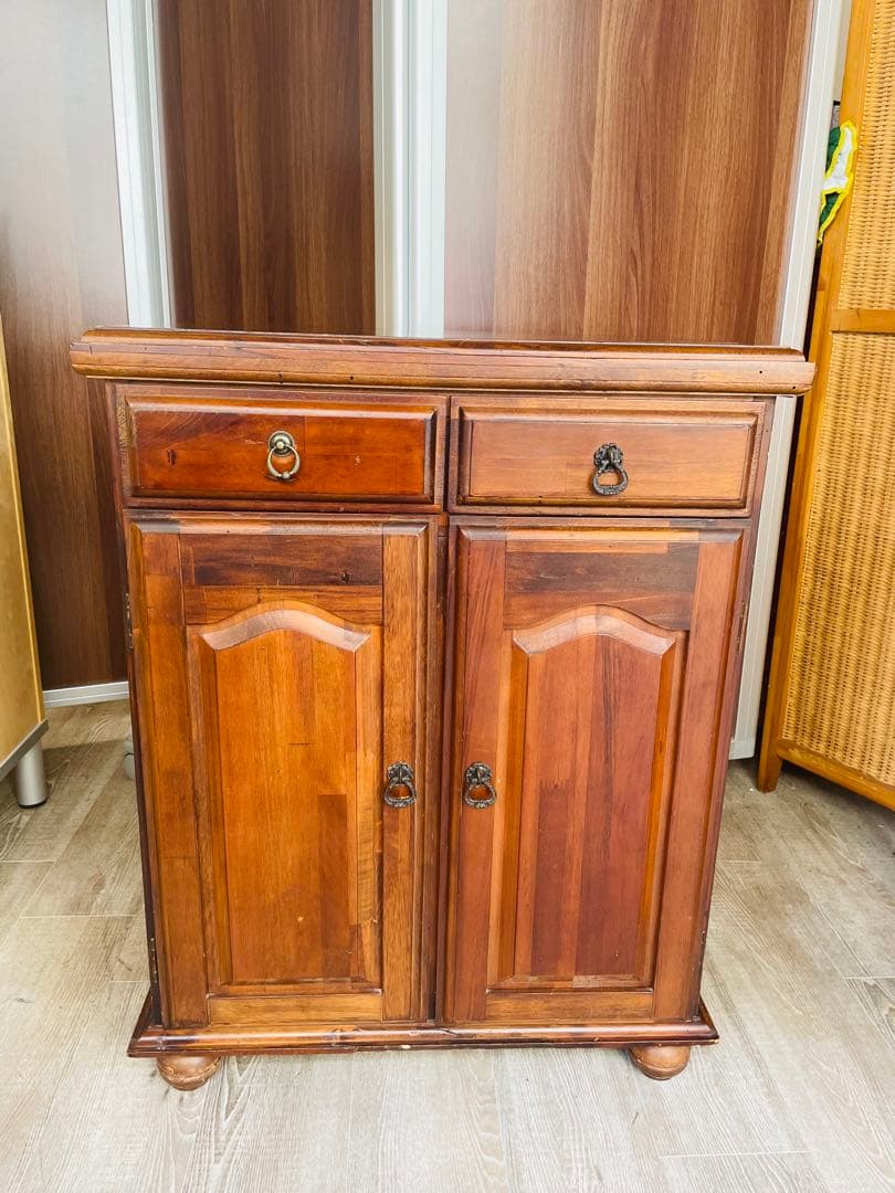 象嵌　木製 キャビネット サイドボード アンティーク調 レトロ 収納棚