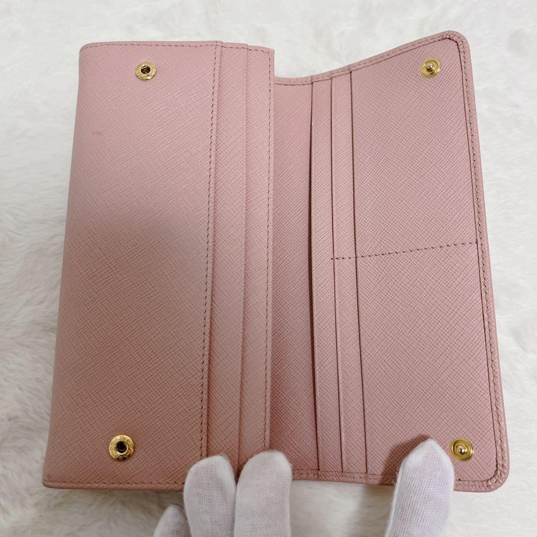 【箱付き✨美品】PRADA 長財布 フラップ サフィアーノ 長財布 ピンク