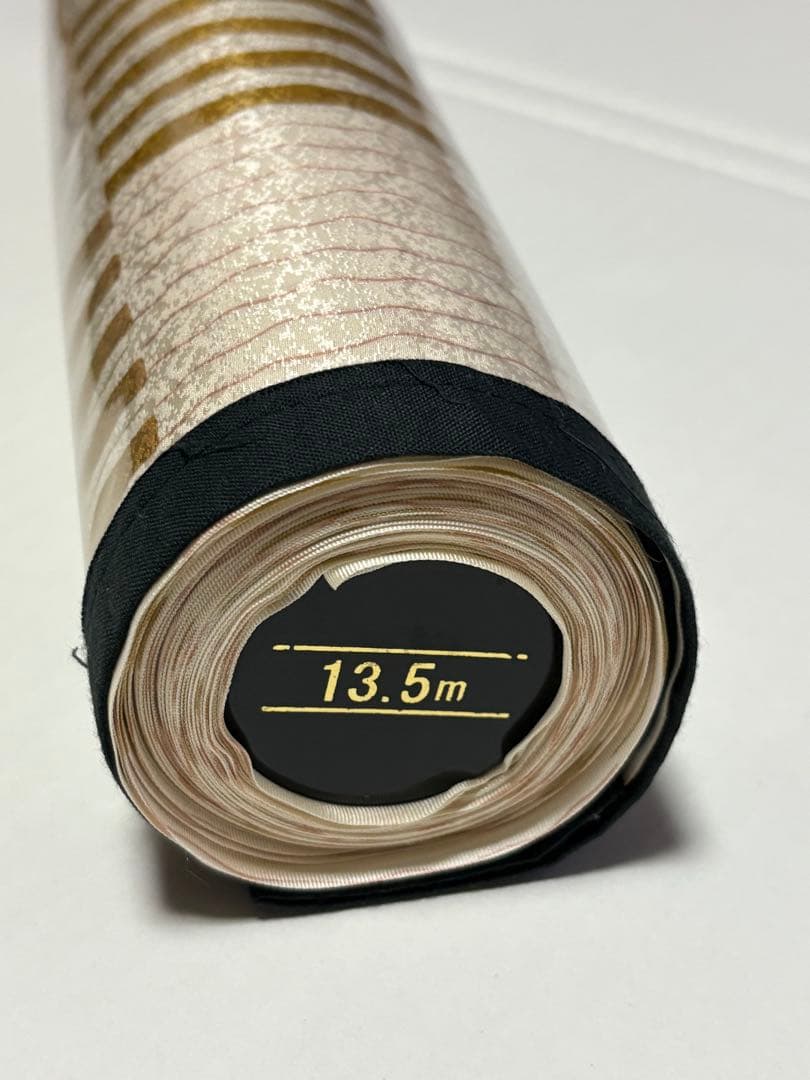 長襦袢用反物　アイボリー×ブラウンストライプ