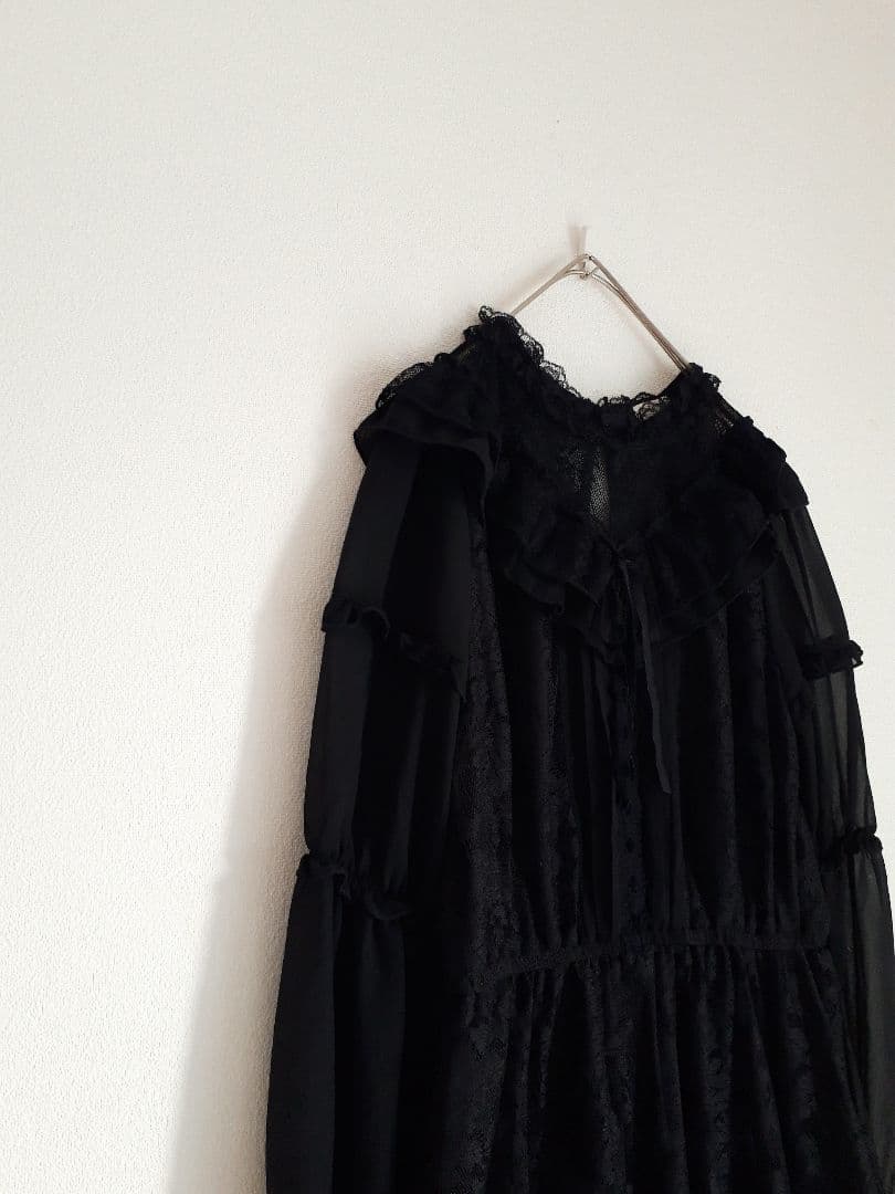 axes femme フリル 総レース ワンピース