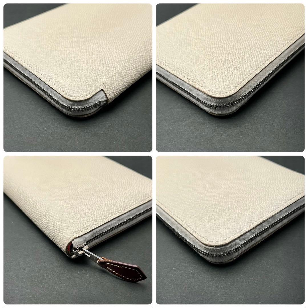 エルメス　長財布　アザップ　シルクイン　ホワイト