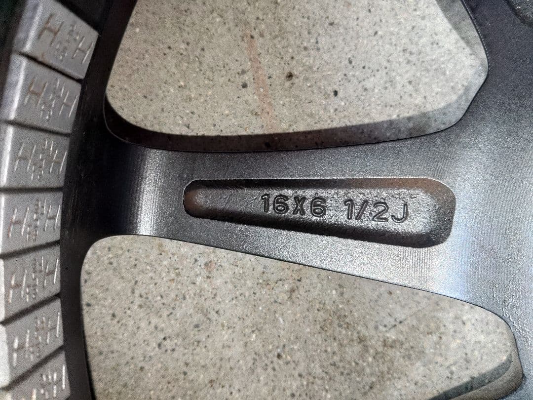 ブラック 5スポークホイール 16x6 1/2J 4個セット　ロードスター