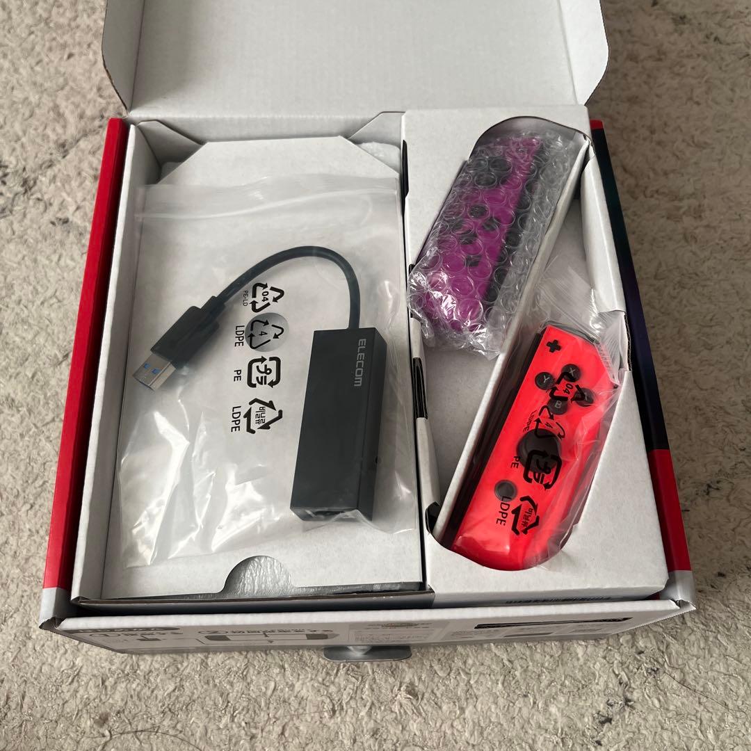 【有線LAN付き】Nintendo Switch 本体 赤/紫 付属品あり