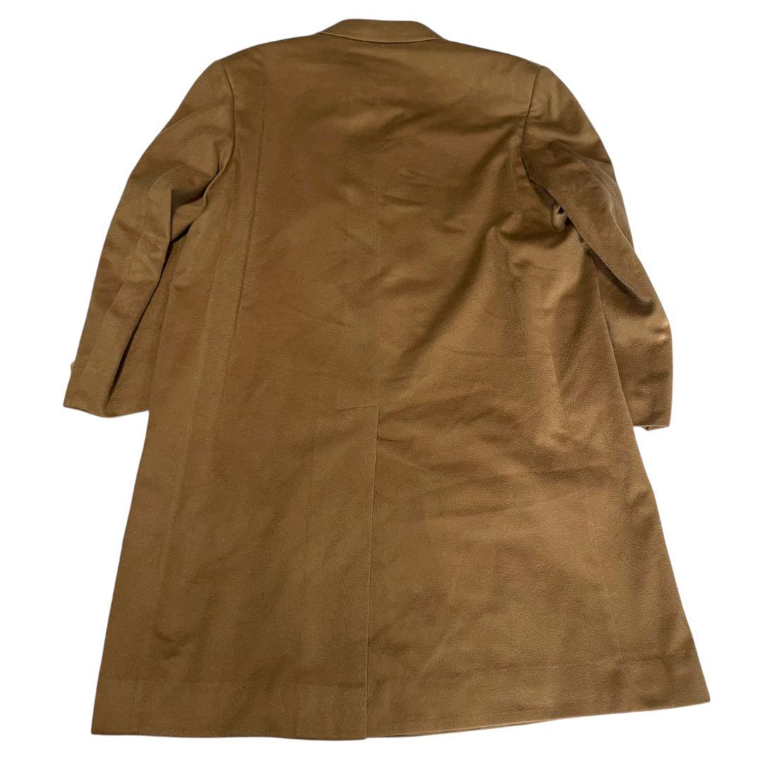 カシミヤ100%【ICHIBANKAN】マキシ丈比翼チェスターコート キャメルL