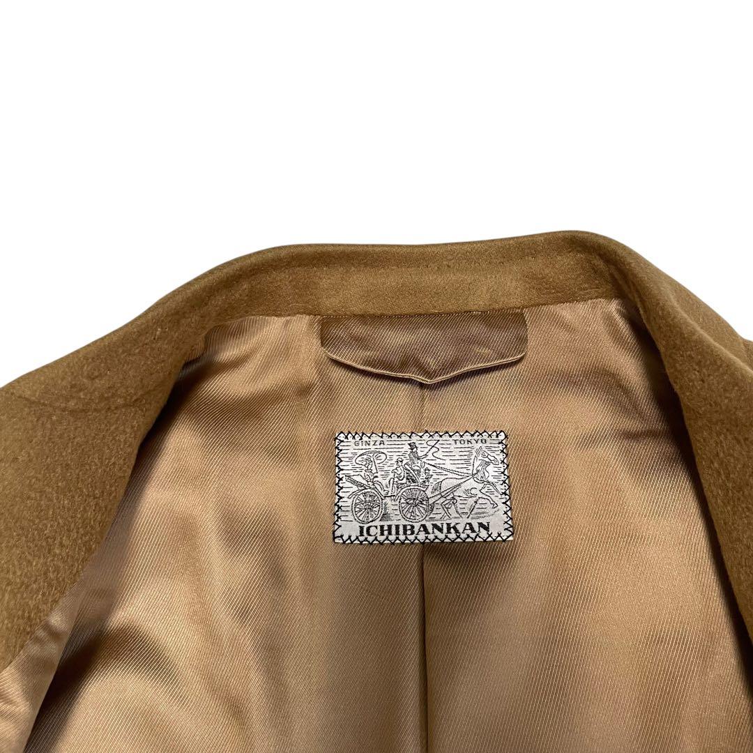 カシミヤ100%【ICHIBANKAN】マキシ丈比翼チェスターコート キャメルL