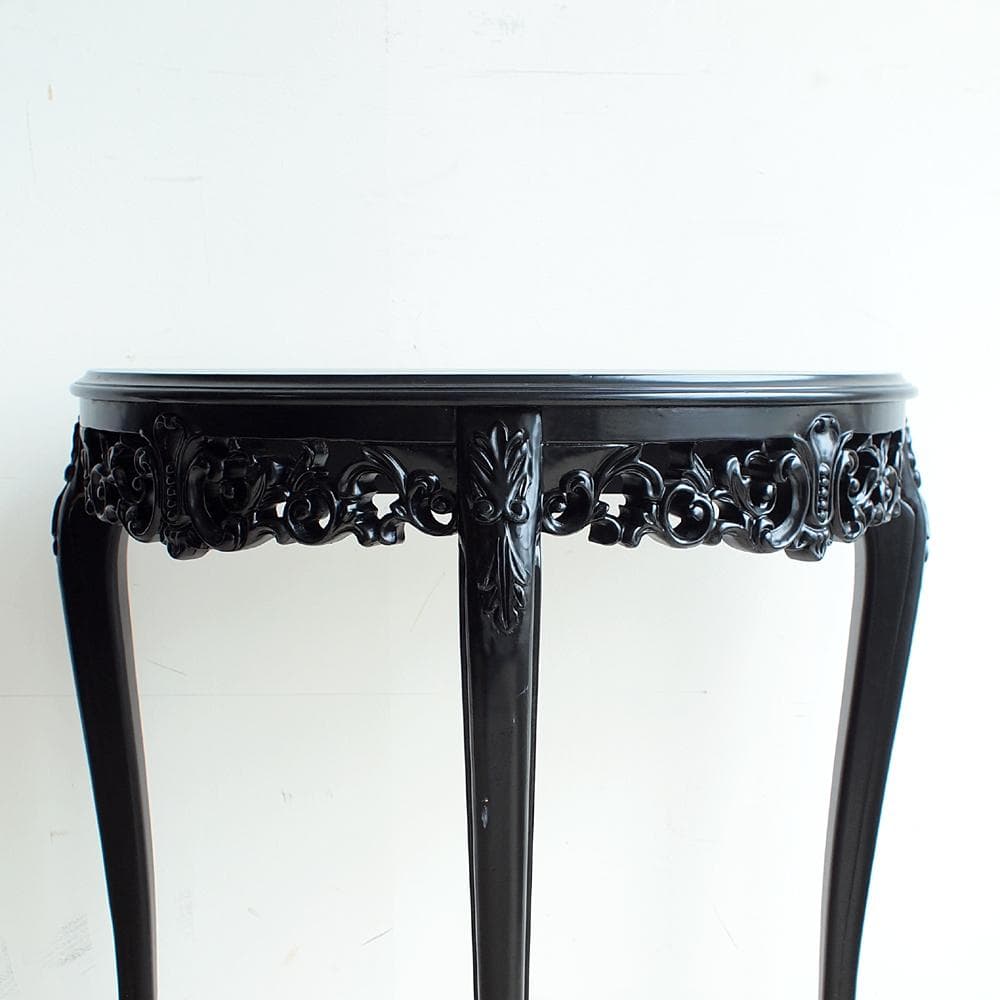 ロココ調 コンソールテーブル 透かし彫り 黒 ZR24063