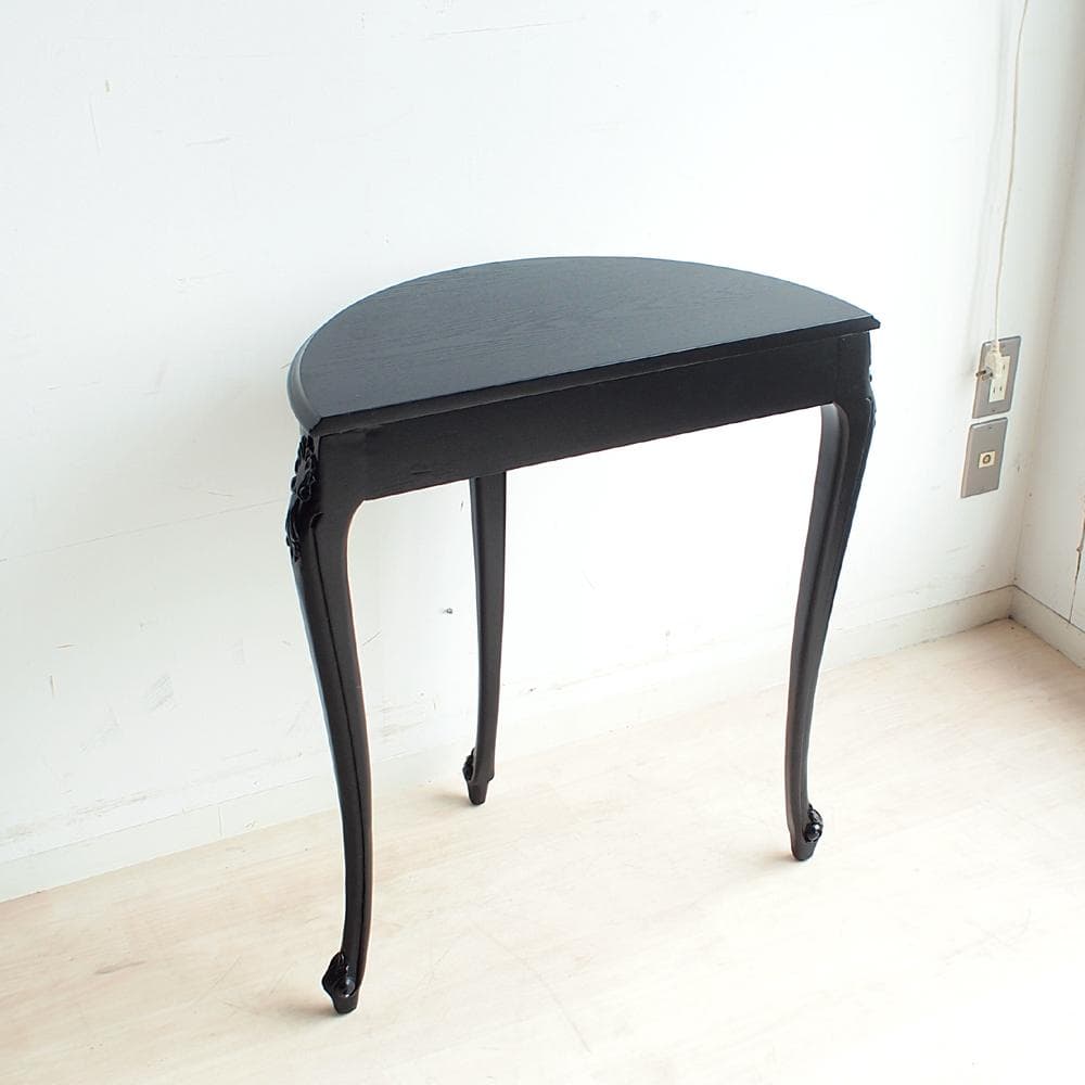 ロココ調 コンソールテーブル 透かし彫り 黒 ZR24063