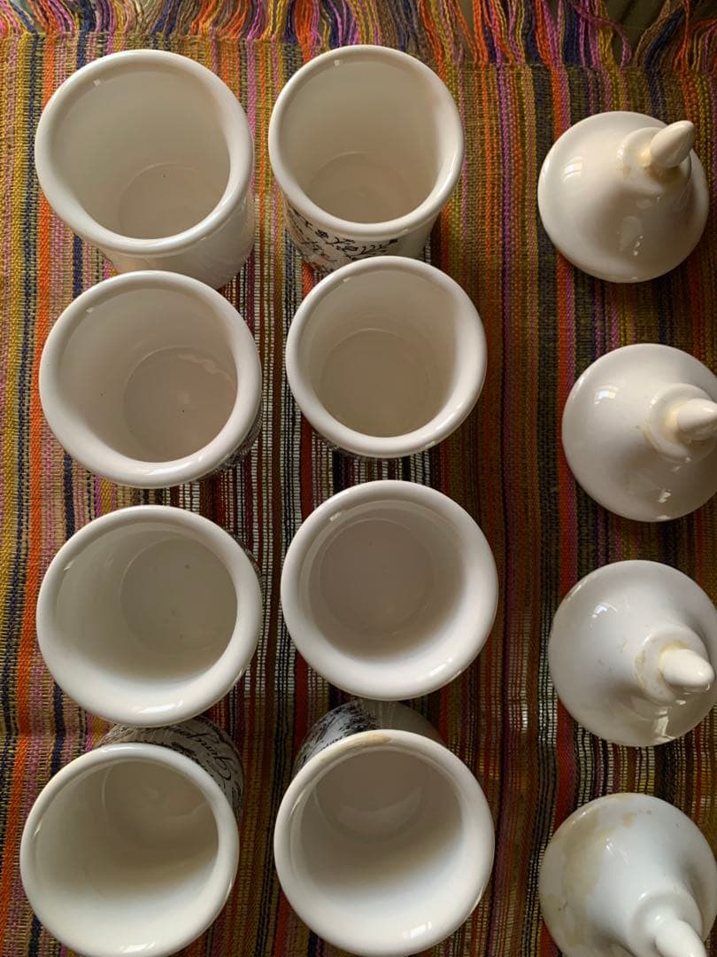 フランス製アンティークキャビネット付きキャニスターセット！カップ美品で使えます！